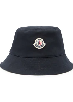Reversible logo stretch-cotton and nylon bucket hat