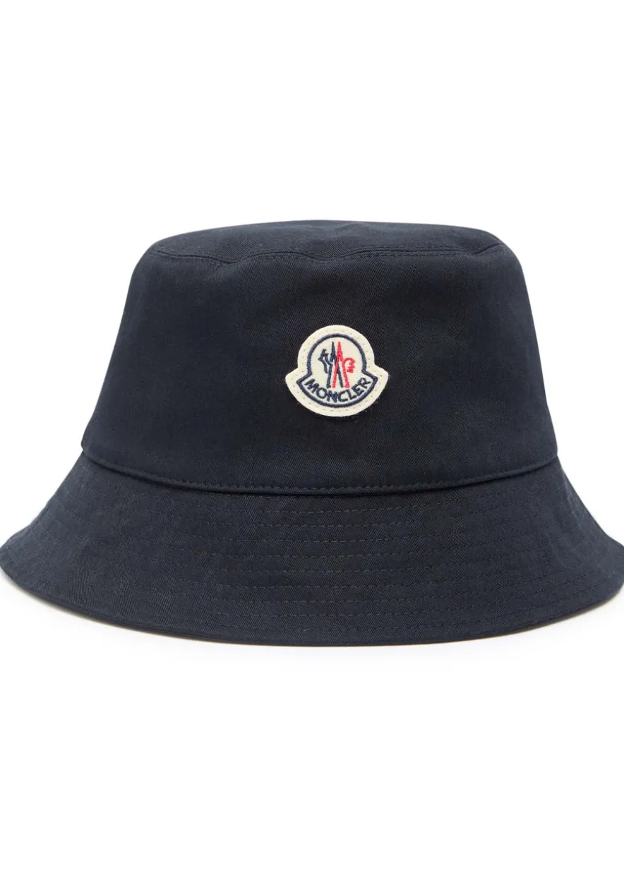 Reversible logo stretch-cotton and nylon bucket hat