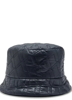Reversible quilted nylon bucket hat