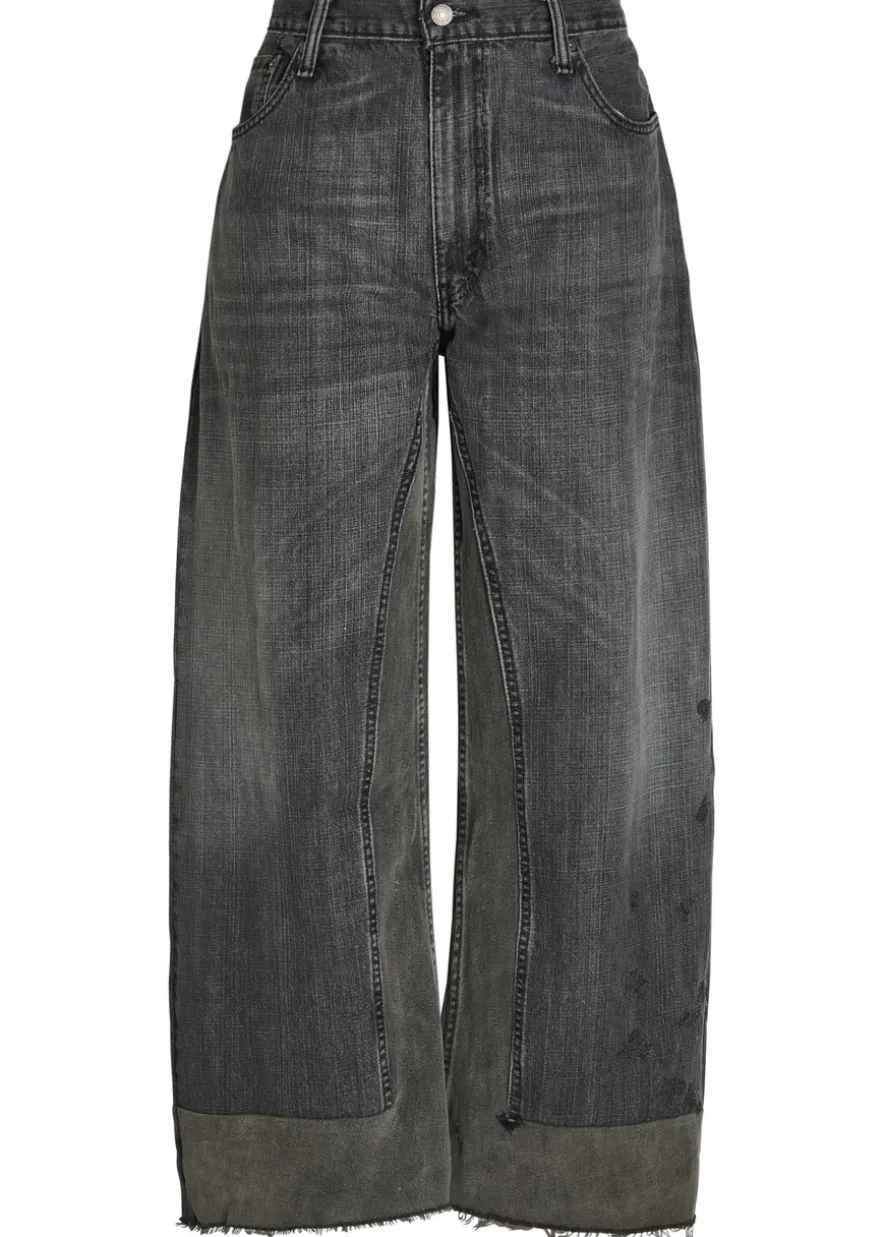 Reworked Vintage Culotte panelled wide-leg jeans