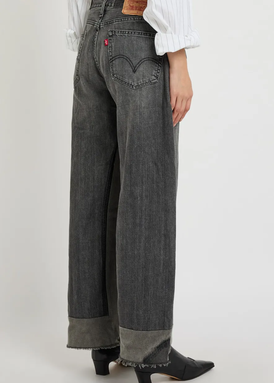 Reworked Vintage Culotte panelled wide-leg jeans