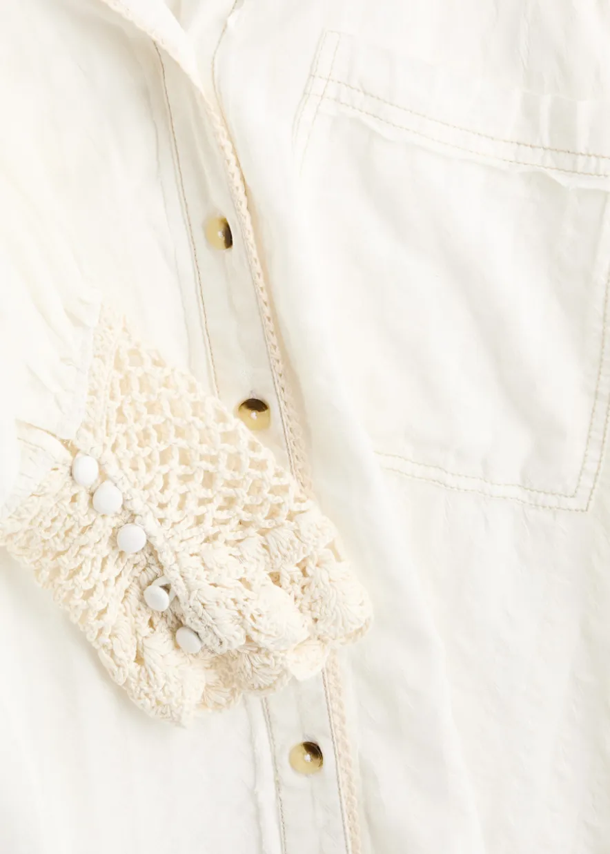 Rhiannon crochet-trimmed shirt
