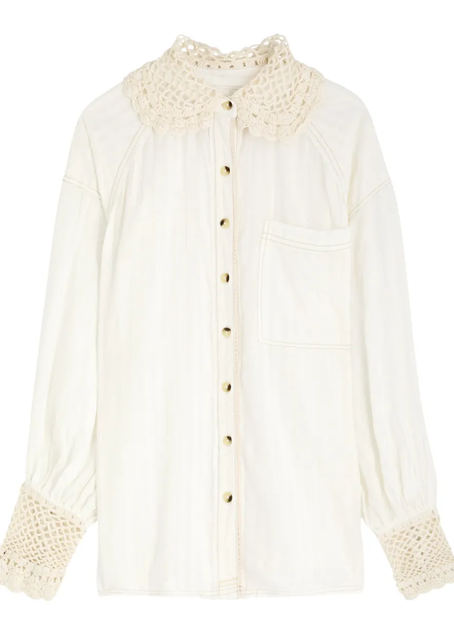 Rhiannon crochet-trimmed shirt