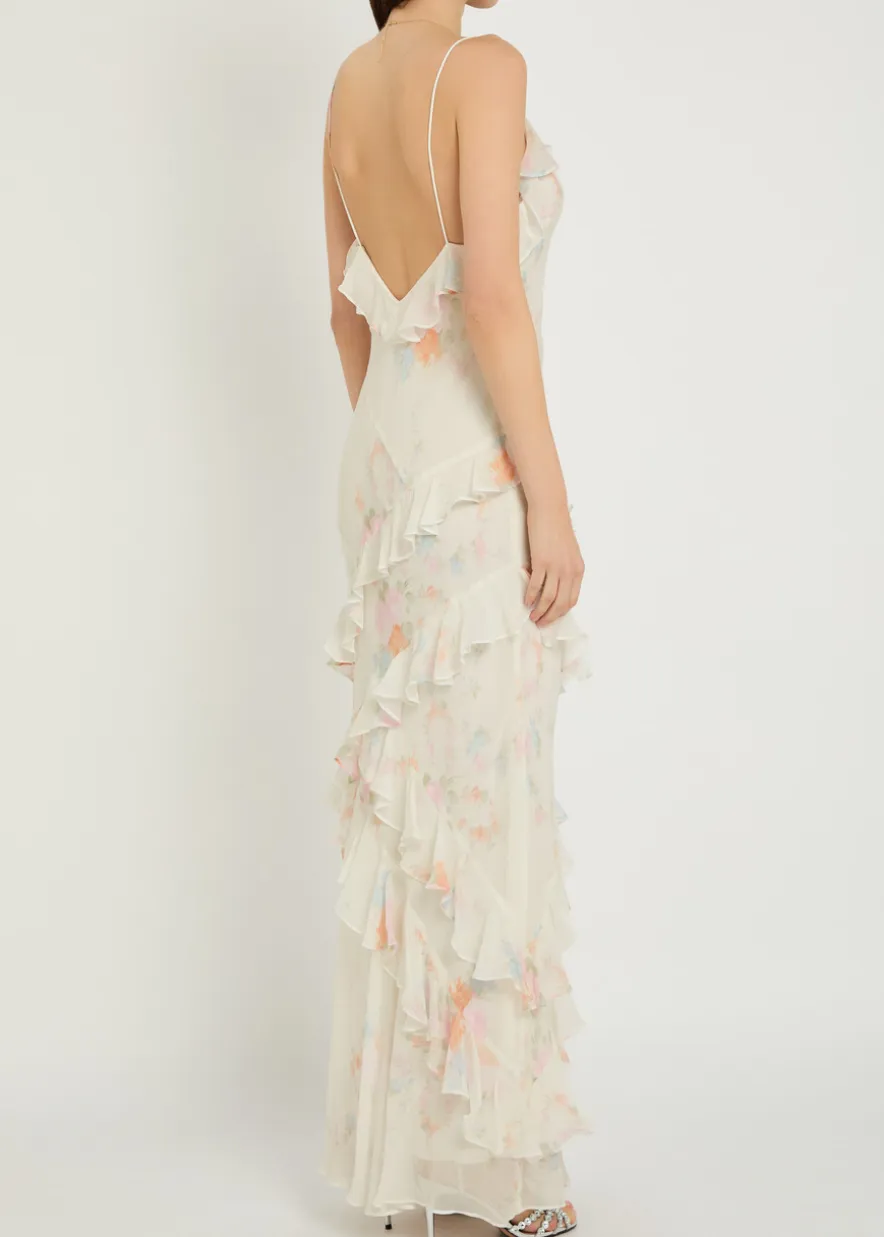 Rialto floral-print chiffon maxi slip dress