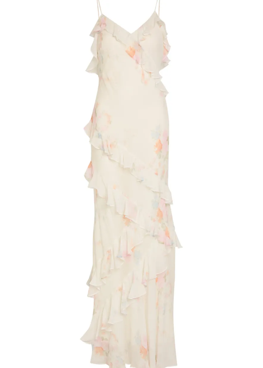 Rialto floral-print chiffon maxi slip dress