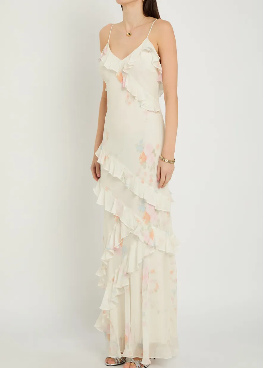 Rialto floral-print chiffon maxi slip dress