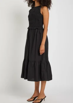 Rialto smocked cotton midi dress