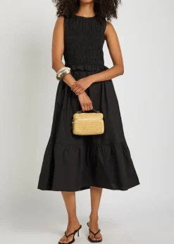Rialto smocked cotton midi dress