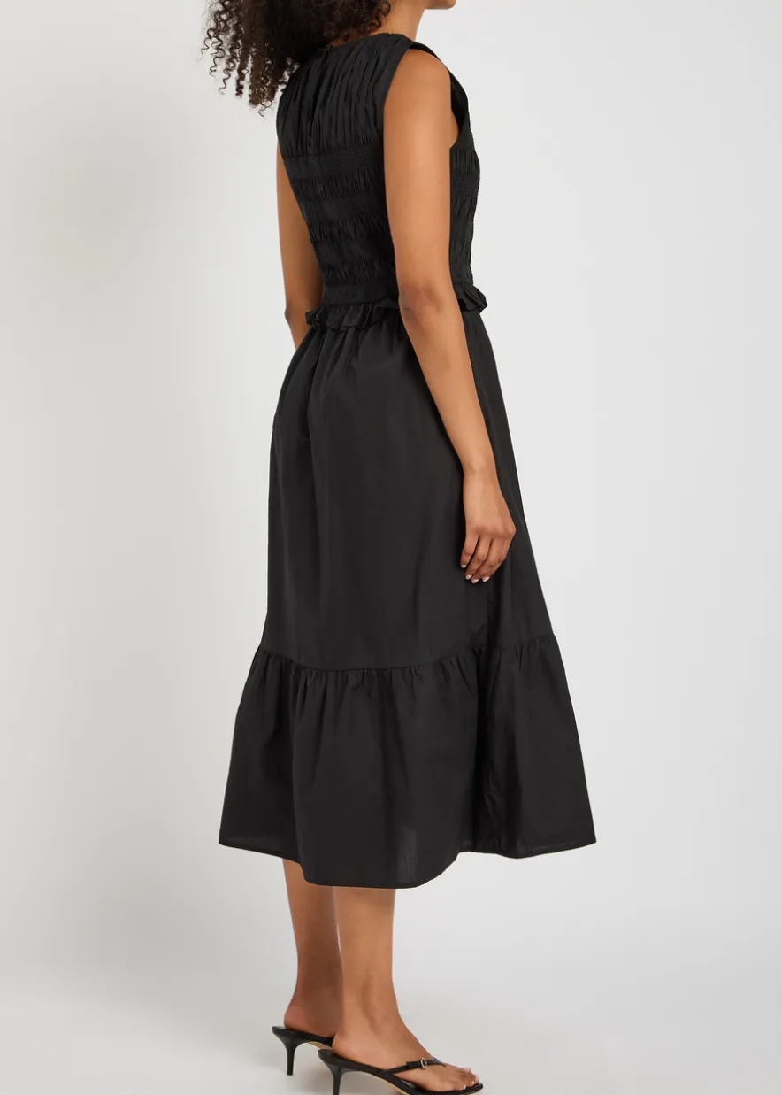Rialto smocked cotton midi dress