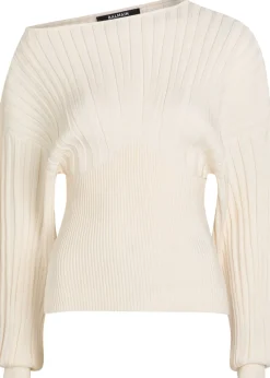Ribbed batwing knit top