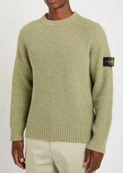 Ribbed bouclé cotton-blend jumper