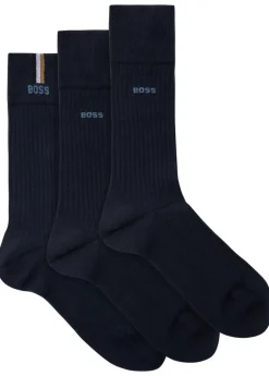 Ribbed cotton-blend socks - set of three