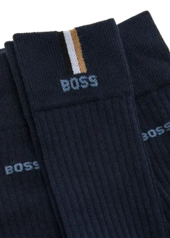 Ribbed cotton-blend socks - set of three