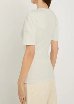 Ribbed cotton-blend top