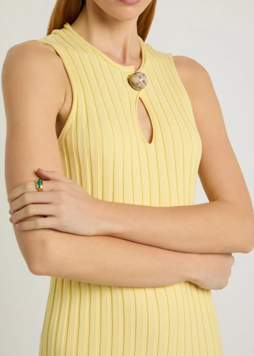 Ribbed cotton midi dress