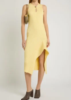 Ribbed cotton midi dress
