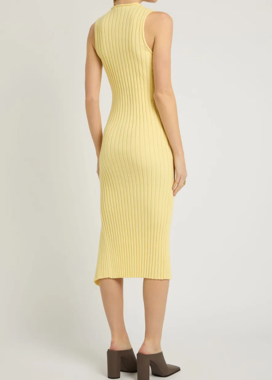 Ribbed cotton midi dress