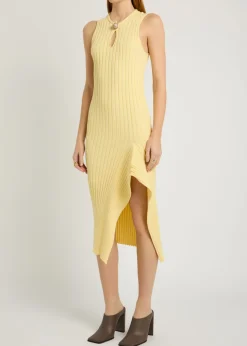 Ribbed cotton midi dress