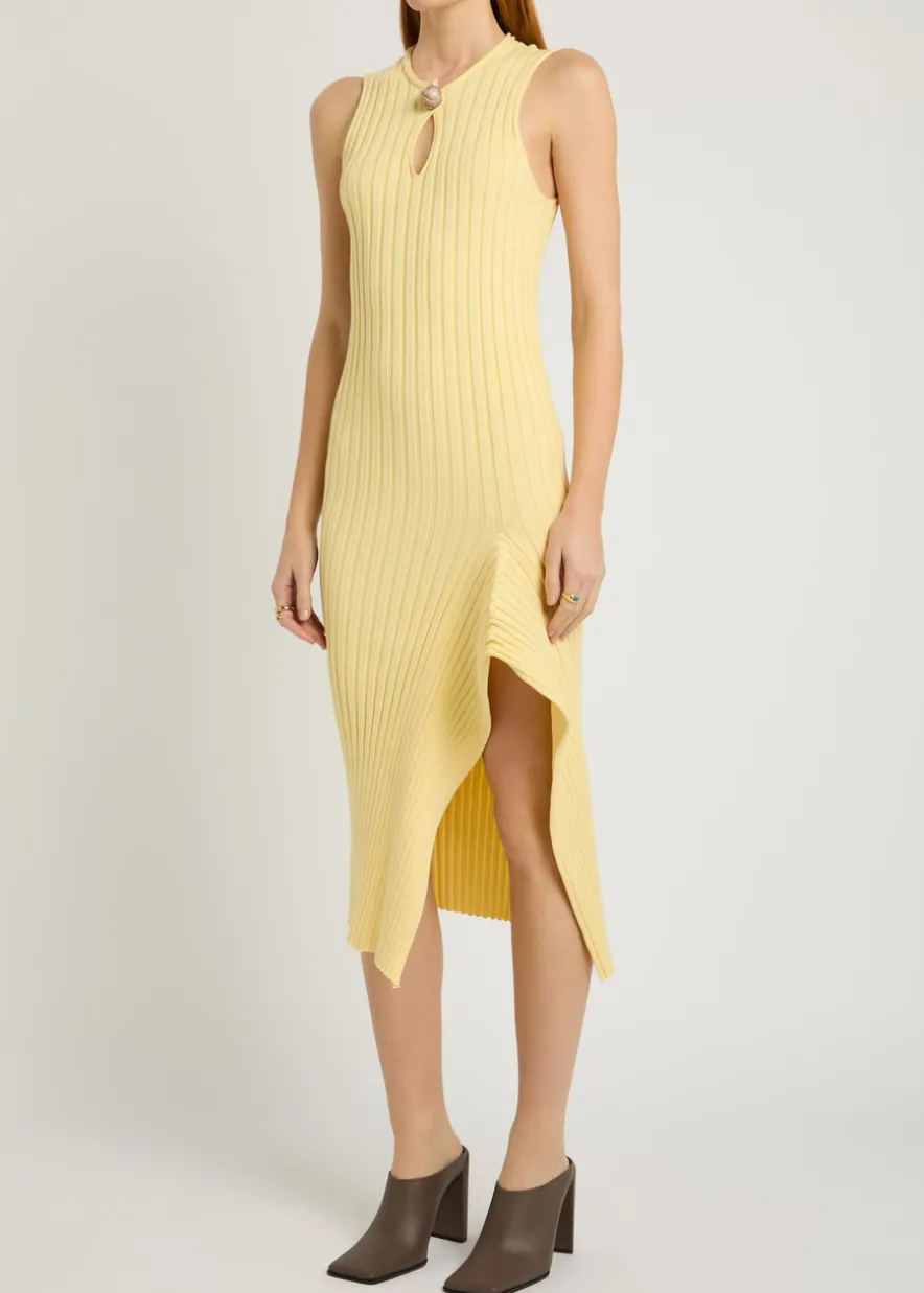 Ribbed cotton midi dress