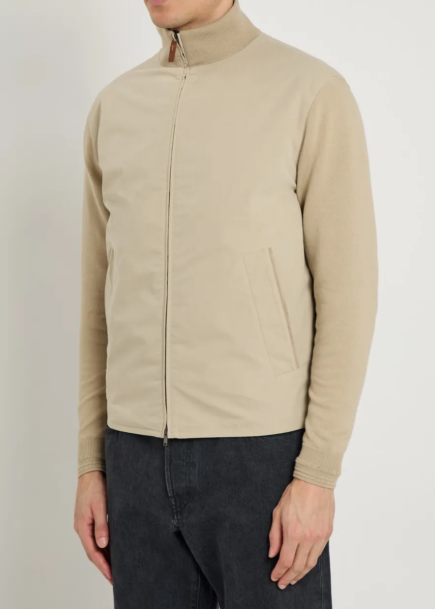 Ribbed-knit and cotton jacket