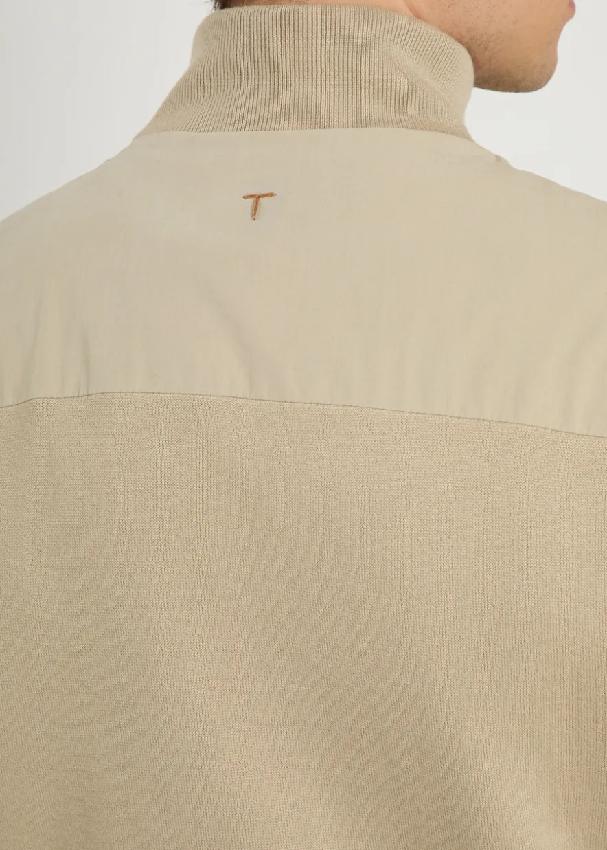 Ribbed-knit and cotton jacket