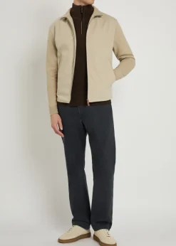Ribbed-knit and cotton jacket