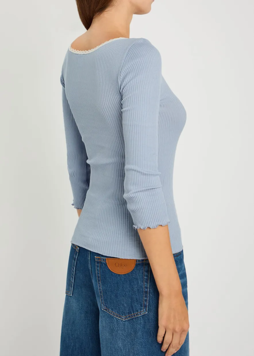 Ribbed-knit cotton cardigan