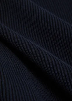 Ribbed knit cotton polo shirt
