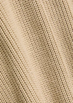 Ribbed knit cotton polo shirt