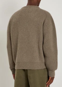 Ribbed-knit wool jumper