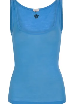 Ribbed logo-embroidered cotton tank top