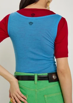 Ribbed logo-embroidered cotton tank top