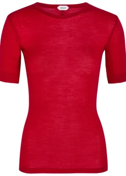 Ribbed logo-embroidered wool T-shirt