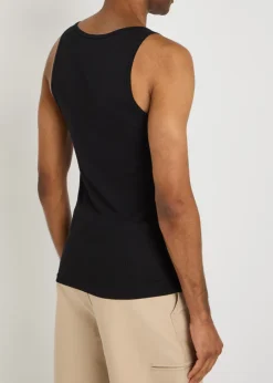 Ribbed logo jersey tank