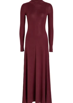 Ribbed merino wool maxi dress