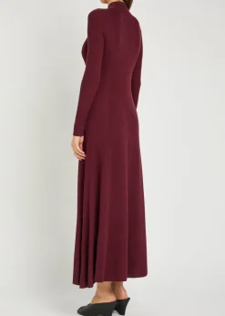 Ribbed merino wool maxi dress