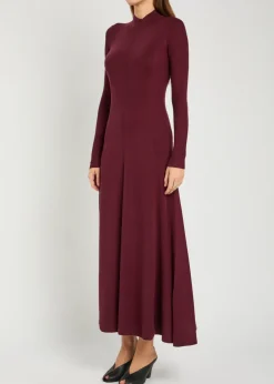 Ribbed merino wool maxi dress