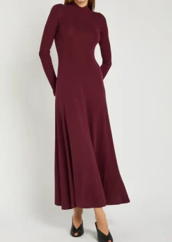 Ribbed merino wool maxi dress