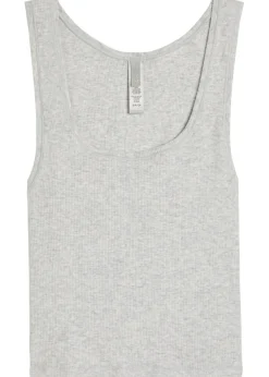Ribbed stretch-cotton tank