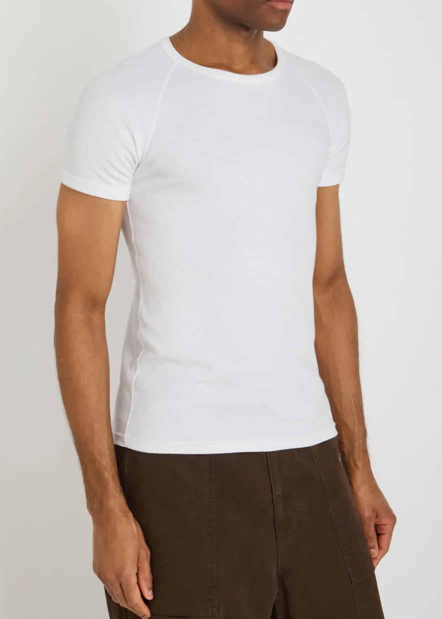 Ribbed stretch-cotton T-shirt
