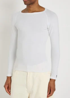 Ribbed stretch-cotton T-shirt