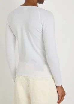 Ribbed stretch-cotton T-shirt