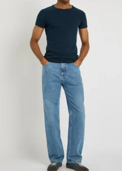 Ribbed stretch-cotton T-shirt