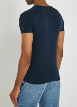 Ribbed stretch-cotton T-shirt