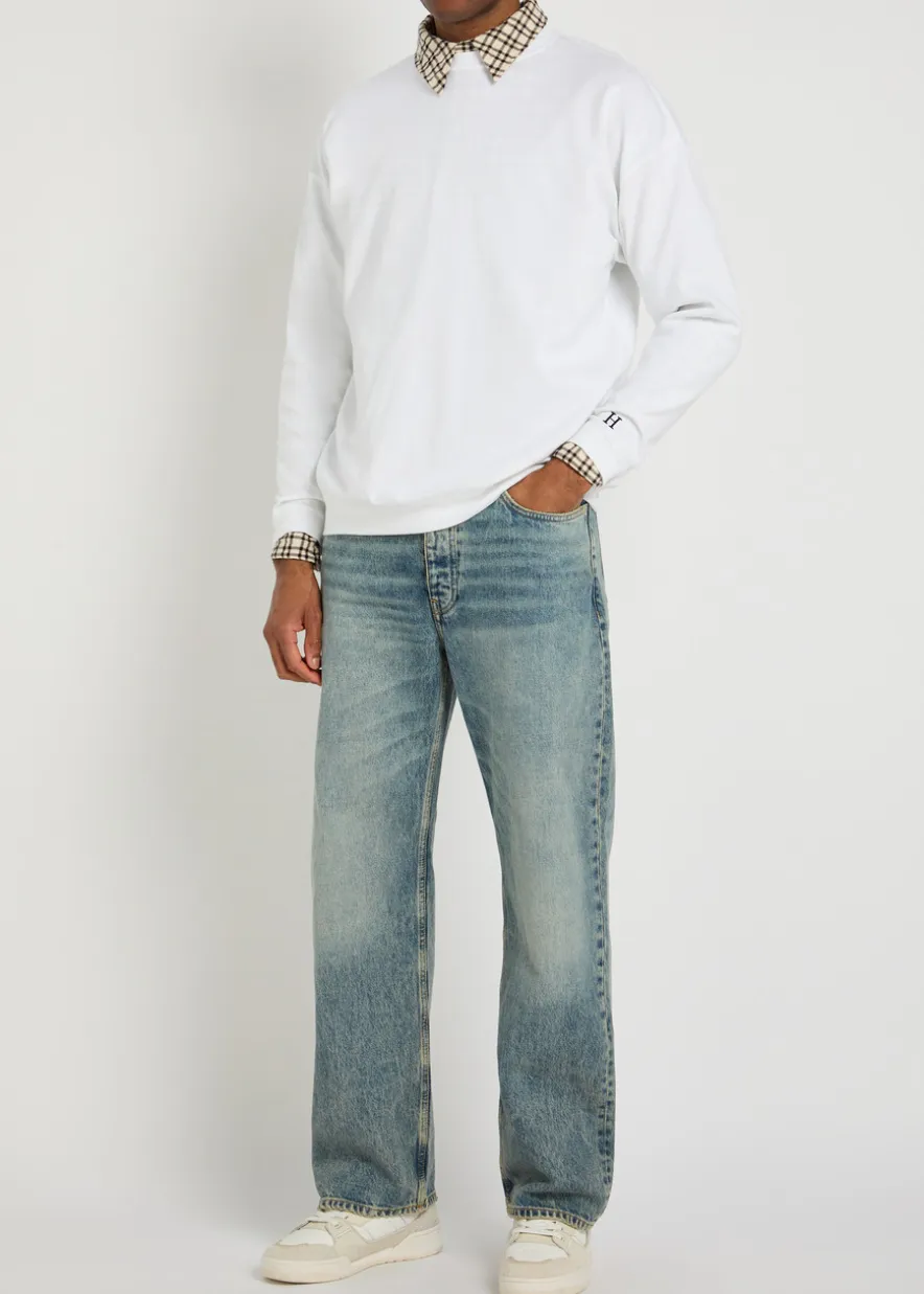 Ribbed stretch-cotton T-shirt