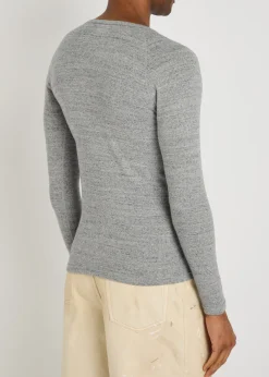 Ribbed stretch-cotton T-shirt