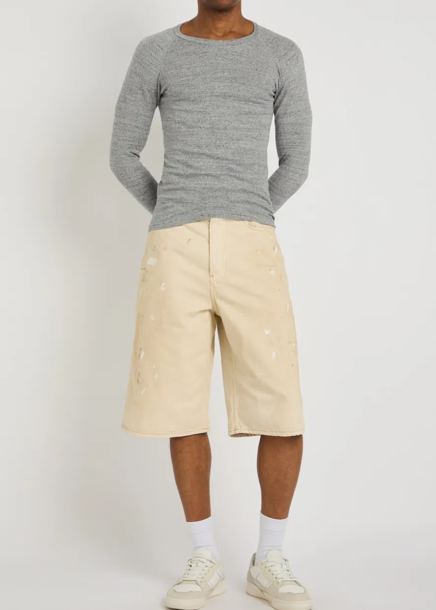 Ribbed stretch-cotton T-shirt