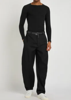 Ribbed stretch-cotton T-shirt