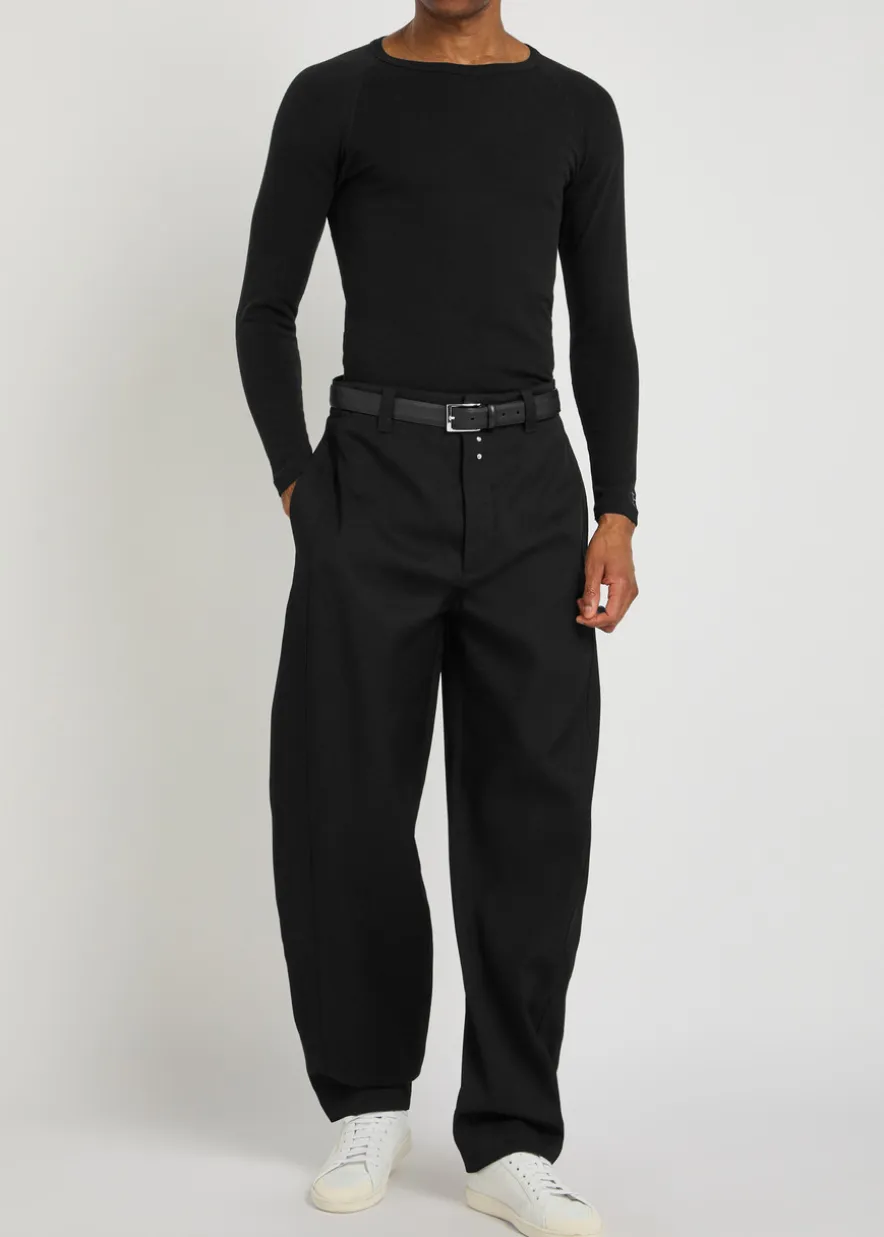 Ribbed stretch-cotton T-shirt
