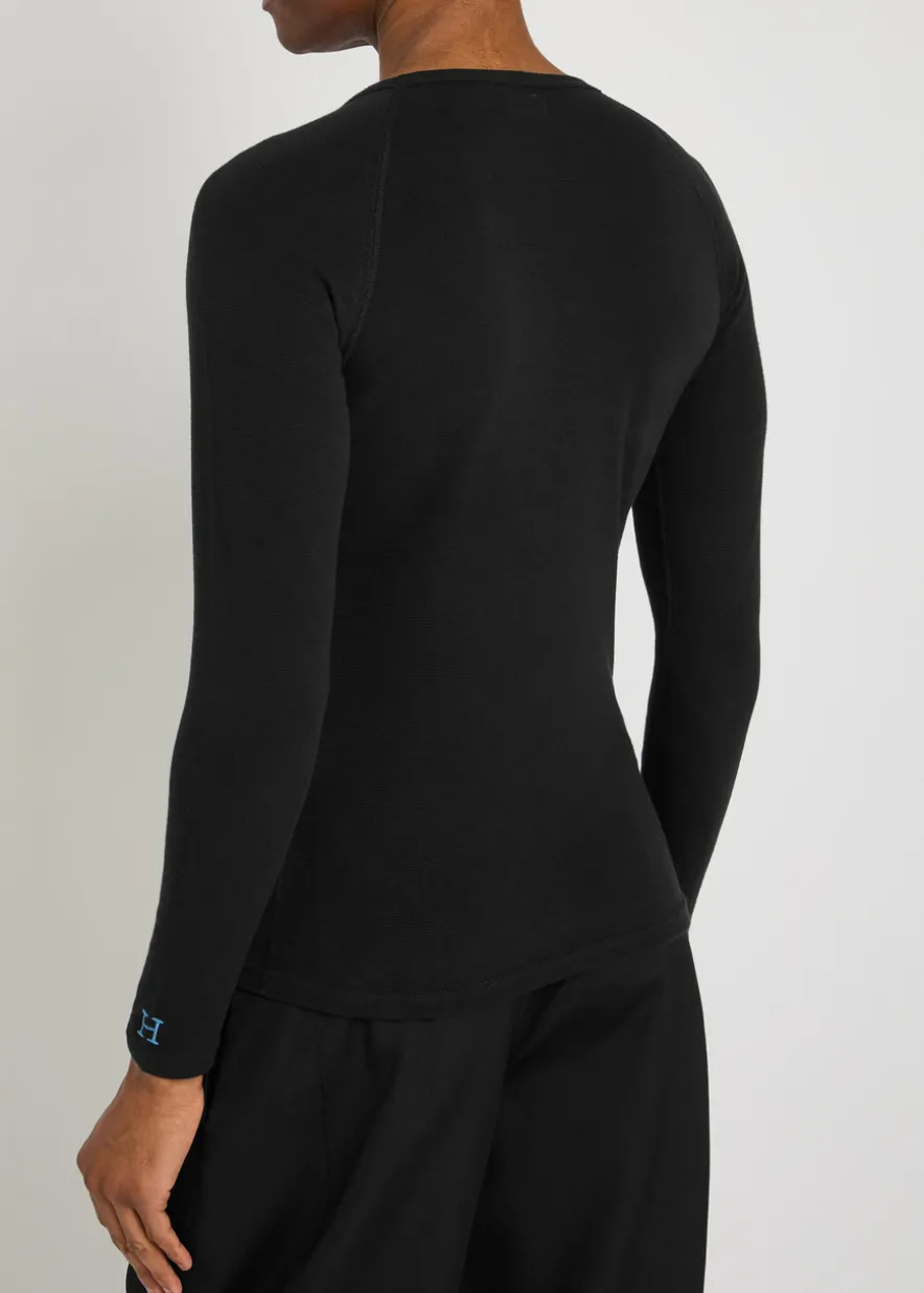 Ribbed stretch-cotton T-shirt